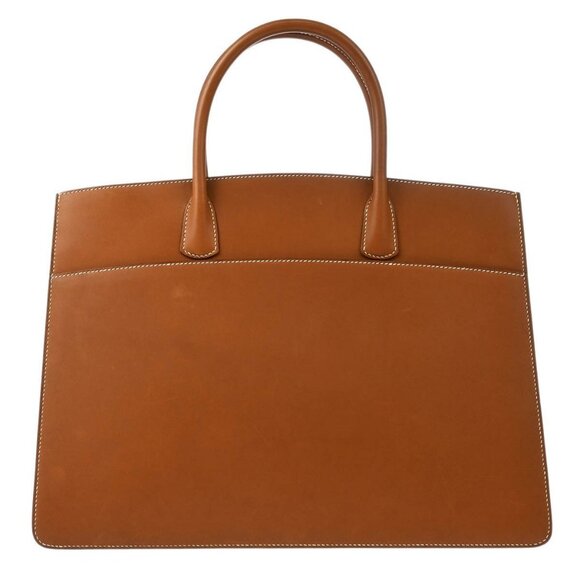 Hermes Natural Vache White Bus GM Tote Bag □C U.7 195810 - Picture 1 of 9